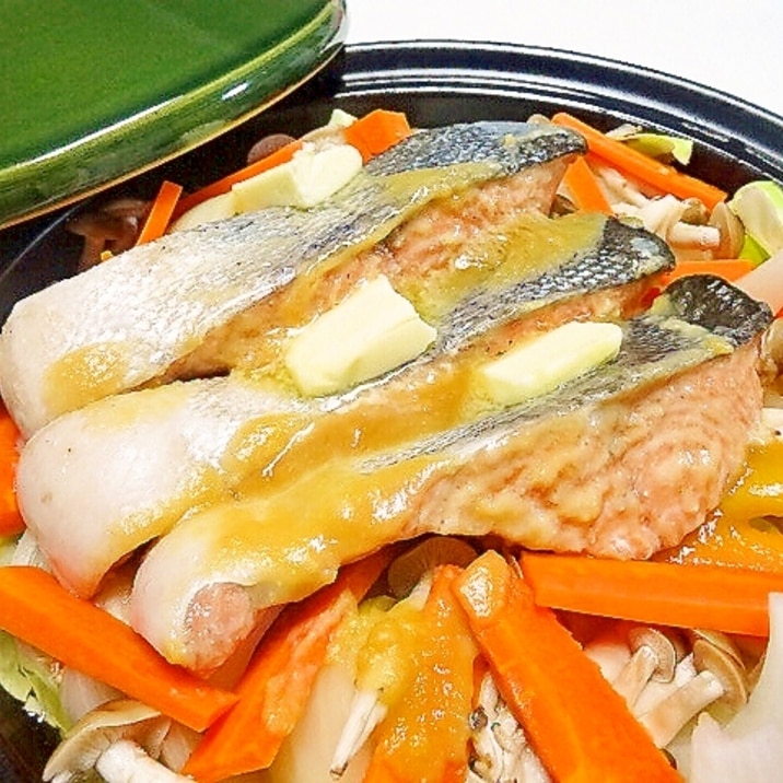 タジン鍋でギュッと美味しく お手軽ちゃんちゃん焼き レシピ 作り方 By しゅうくりいむ 楽天レシピ